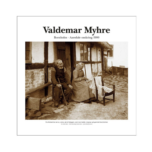 Plakat med billede i sepia af fotograf Valdemar Myhre omkring 1900: Aarsdale, Hr og fru Kofoed.